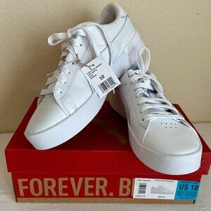 New PUMA Women's Court Sneaker Retro Walking Tennis Shoe Size 10 White With Gold